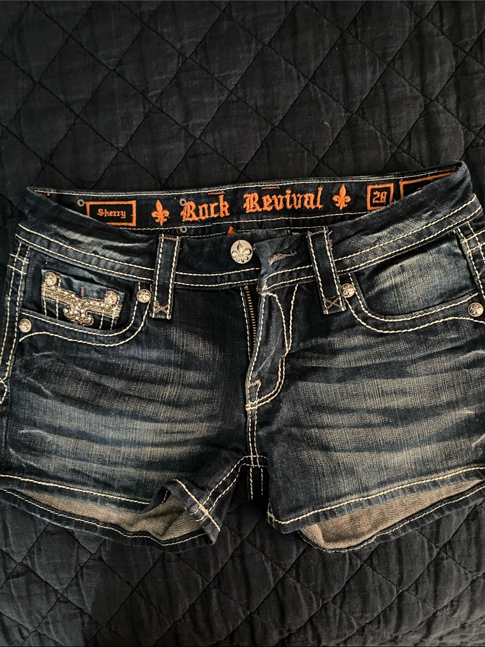 Rock Revival Women's Dark Blue Denim Shorts